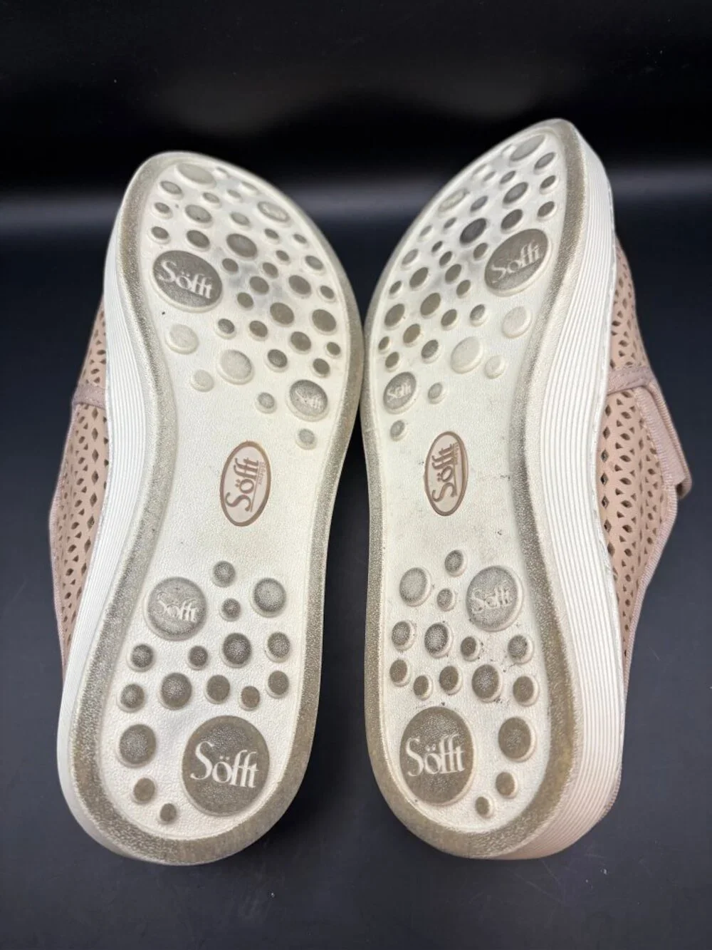 Sofft Beige Laser-Cut Slip-On Flats